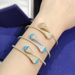 Marli Cleo Diamond Slip On Bracelet In White Gold Turquoise Cleo B3 (4)