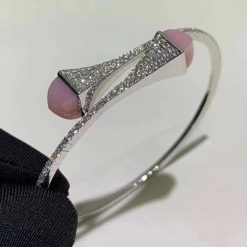 Marli Cleo Diamond Slip On Bracelet In White Gold Pink Quartzitee Cleo B3 (4)