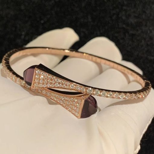 Marli Cleo Diamond Slip On Bracelet In Rose Gold Amethyst Cleo B3 (4)