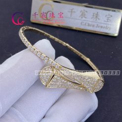 Marli Cleo Full Diamond Slip On Bracelet In Yellow Gold Cleo B9 (3)