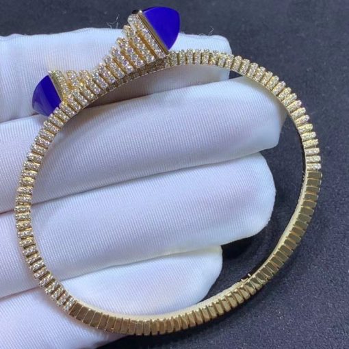 Marli Cleo Rev Diamond Slip On Bracelet In Yellow Gold Lapis Lazuli Cleo B29 (4)