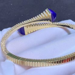 Marli Cleo Rev Diamond Slip On Bracelet In Yellow Gold Lapis Lazuli Cleo B29 (8)