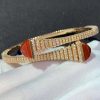 Marli Cleo Rev Diamond Slip On Bracelet In Rose Gold Red Agate Cleo B29 (1)