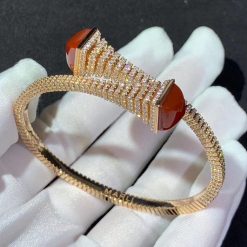 Marli Cleo Rev Diamond Slip On Bracelet In Rose Gold Red Agate Cleo B29 (7)