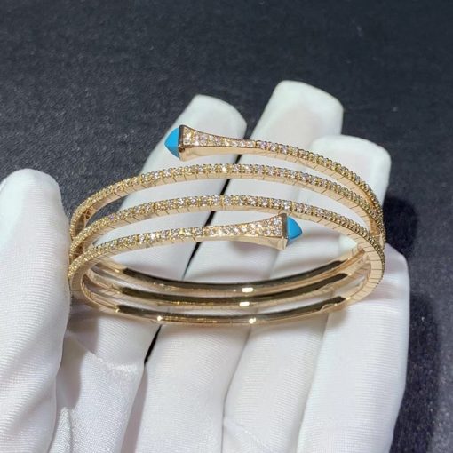 Marli Cleo Diamond Twist Bracelet In Rose Gold Turquoise Cleo B6 (1)