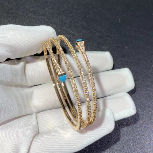 Marli Cleo Diamond Twist Bracelet In Rose Gold Turquoise Cleo B6 (2)