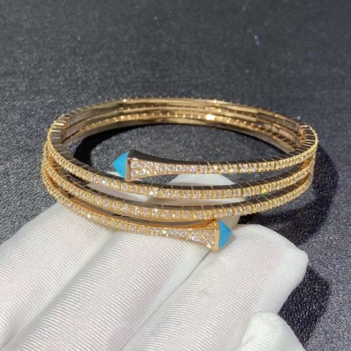 Marli Cleo Diamond Twist Bracelet In Rose Gold Turquoise Cleo B6 (8)