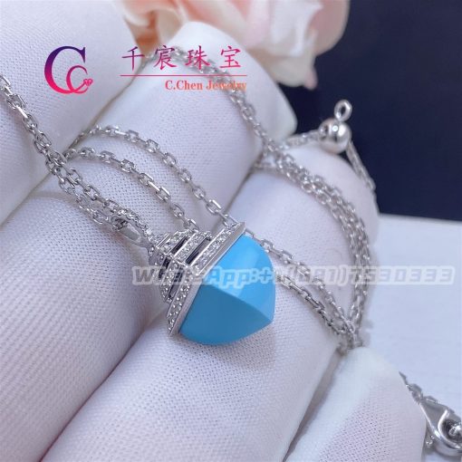 Marli Cleo Mini Rev Diamond Pendant In White Gold Turquoise Cleo N37 (8)