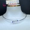 Marli Cleo Diamond Slim Slip-On Necklace In White Gold Lapis Lazuli CLEO-N1