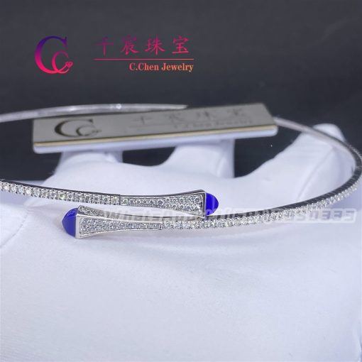 Marli Cleo Diamond Slim Slip On Necklace In White Gold Lapis Lazuli Cleo N1 (4)