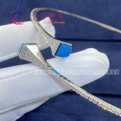 Marli Cleo Diamond Slip On Necklace In White Gold Blue Agate Cleo N14 (6)