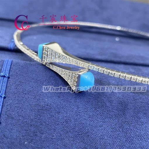 Marli Cleo Diamond Slip On Necklace In White Gold Turquoise Cleo N14 (4)