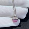 Marli Cleo Rev Mini Diamond Pendant In White Gold Pink Quartzite CLEO-N37