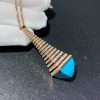 Marli Cleo Rev Diamond Pendant In Rose Gold Turquoise CLEO-N29