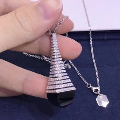 Marli Cleo Rev Diamond Pendant In White Gold Black Onyx CLEO-N29