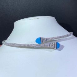 Marli Cleo Rev Diamond Slip On Necklace In White Gold Turquoise Cleo C29 (2)