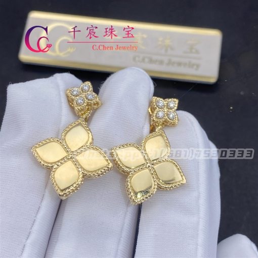 Roberto Coin Princess Flower Earrings Yellow Gold With Diamonds Adr777ea0852 (6)