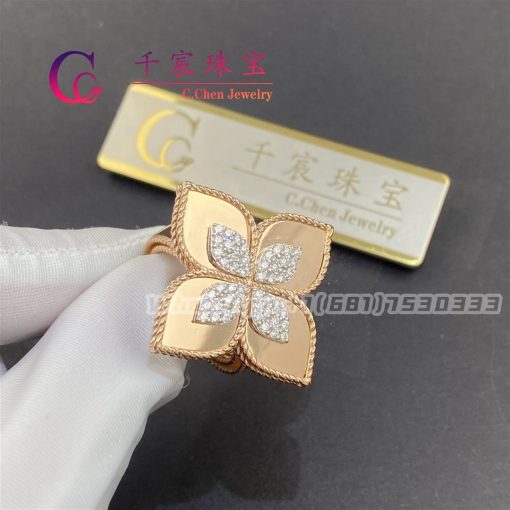 Roberto Coin Princess Flower Ring Rose Gold Diamonds Adr888ri1838 (5)