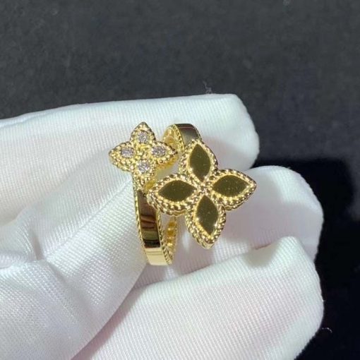 Roberto Coin Princess Flower Ring Yellow Gold with Diamonds