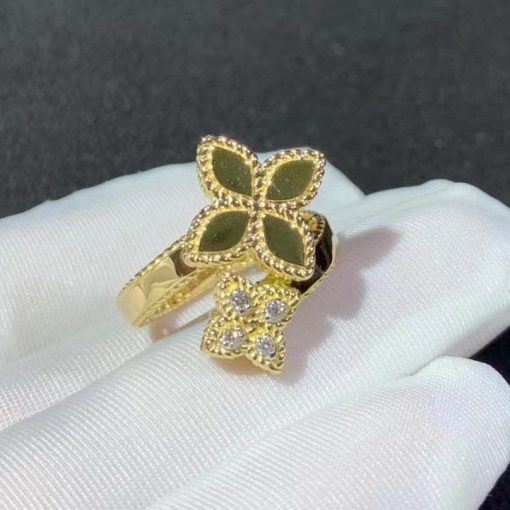 Roberto Coin Princess Flower Ring Yellow Gold With Diamonds (3)