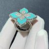 Roberto Coin Princess Flower Ring With Diamonds And Turquoise ADV888RI1838 Large Version