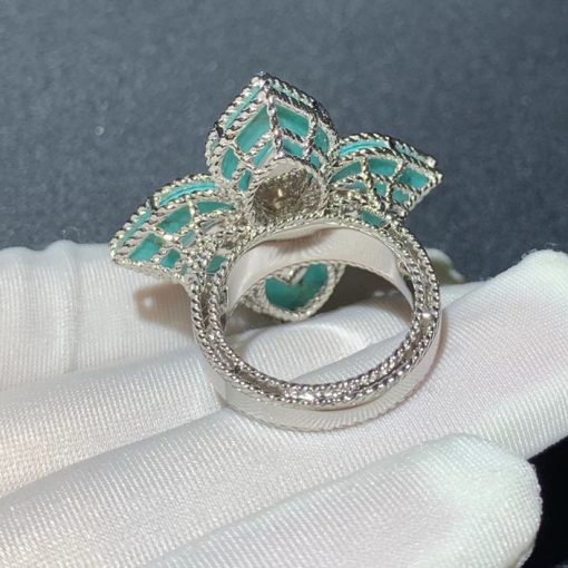 Roberto Coin Princess Flower Ring With Diamonds And Turquoise Adv888ri1838 Large Version (5)