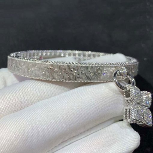 Roberto Coin Venetian Princess White Gold Bangle Bracelet With Diamonds (9)