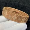 Roberto Coin Venetian Princess Satin Rose Gold Bangle Bracelet with Diamonds