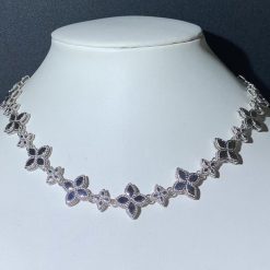 Roberto Coin Princess Flower White Gold Necklace With Diamonds (4)