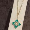 Custom Jewelry Roberto Coin Venetian Princess Pendant In 18K Yellow Gold With Diamonds And Malachite