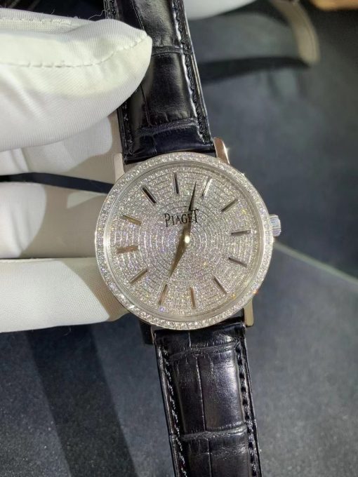 Piaget Altiplano White Gold with Black Crocodile Leather Watch G0A36128