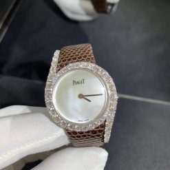 Piaget Limelight Gala Watch White Gold Brown Strap (5)