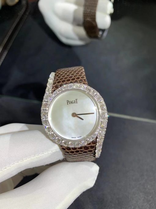 Piaget Limelight Gala Watch White Gold Brown Strap (5)