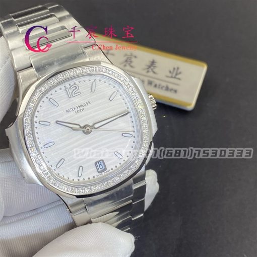 Patek Philippe Nautilus 71181200a 010 'ladies' Stainless Steel Silver Dial Diamond Bezel (2)