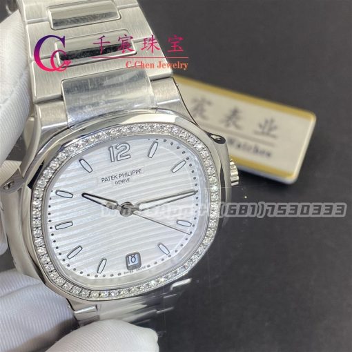 Patek Philippe Nautilus 71181200a 010 'ladies' Stainless Steel Silver Dial Diamond Bezel (3)