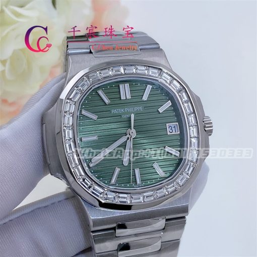 Patek Philippe Nautilus Sunburst Olive Green Dial 40mm 5711 1300a 001 (5)