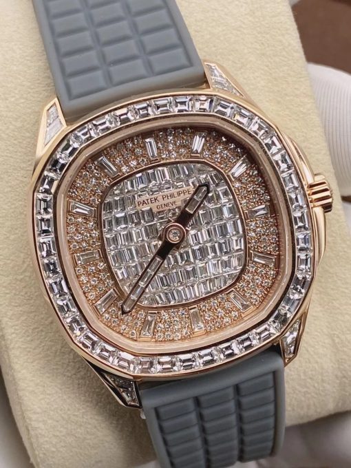 Patek Philippe Aquanaut 5062 450r Luce Haute Joaillerie 18k Rose Gold Diamond Dial (6)