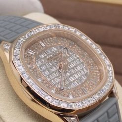 Patek Philippe Aquanaut 5062 450r Luce Haute Joaillerie 18k Rose Gold Diamond Dial (8)