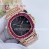 Patek Philippe Nautilus Rose Gold Brown Ruby Dial 40mm Ruby Bezel 5723/112R-001