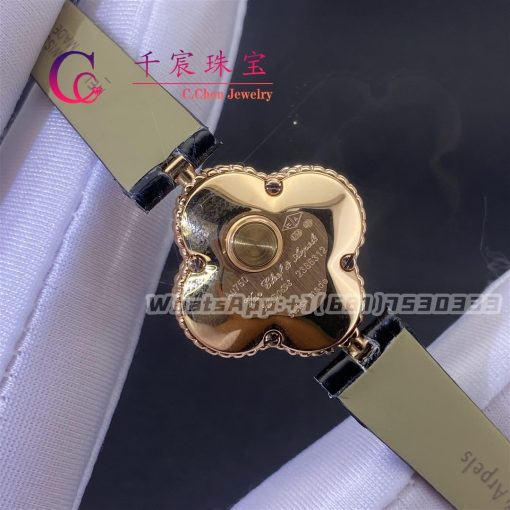 Van Cleef Arpels Alhambra Watch Small Model 18k Yellow Gold Mother Of Pearl (4)