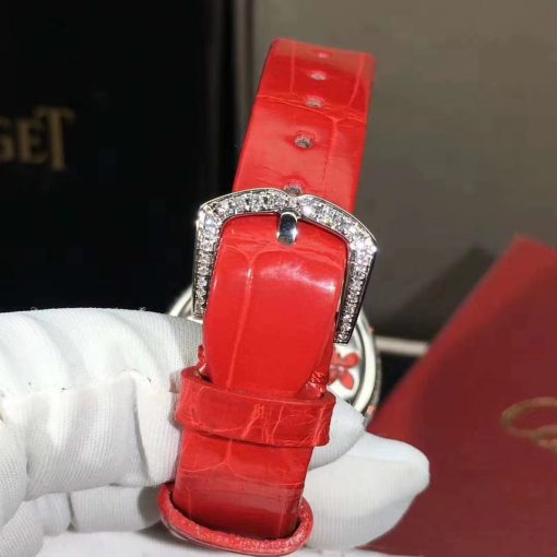 Graff Classic Butterfly Watch Diamond Set Ruby Dial White Gold Red Alligator Strap (6)