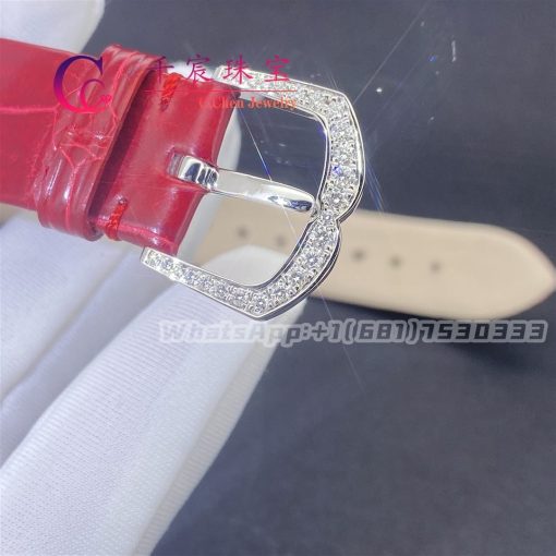 Graff Classic Butterfly Watch Diamond Set Ruby Dial White Gold And Red Alligator Strap 38mm (5)