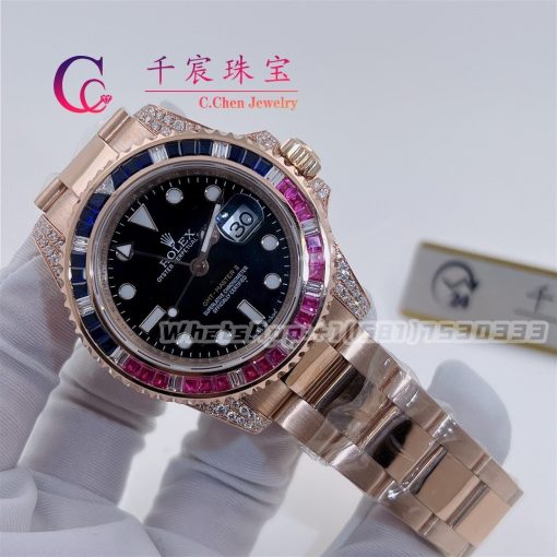 Rolex Gmt Master Ii M126755saru 0003 40mm 18k Everose Gold Black Dial (4)