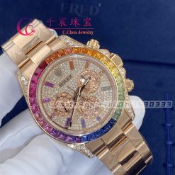 Rolex Daytona Rainbow Custom Diamonds Rose Gold 116595rbow