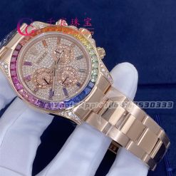 Rolex Daytona Rainbow Custom Diamonds Rose Gold 116595rbow (8)