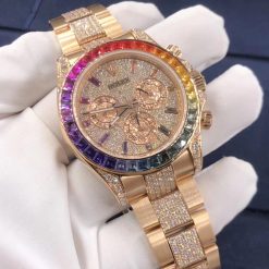 Rolex Cosmograph Daytona Rainbow Rose Gold Pave Diamonds 116595rbow-0002