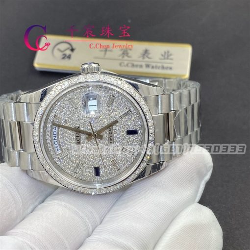 Rolex Day Date 40mm 18k White Gold 228349rbr 0036 (6)