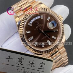 Rolex Day Date 228235 Rose Gold Chocolate Diamond Dial (2)