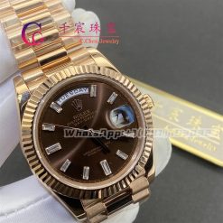 Rolex Day Date 228235 Rose Gold Chocolate Diamond Dial (3)