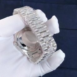 Rolex Day Date 36 128349rbr President 18k White Gold Pave Rainbow Baguette Diamond Dial (9)